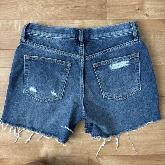Free People Denim Shorts Womens Size 26 High Rise Distressed Jean Shorts Medium - Picture 8 of 8